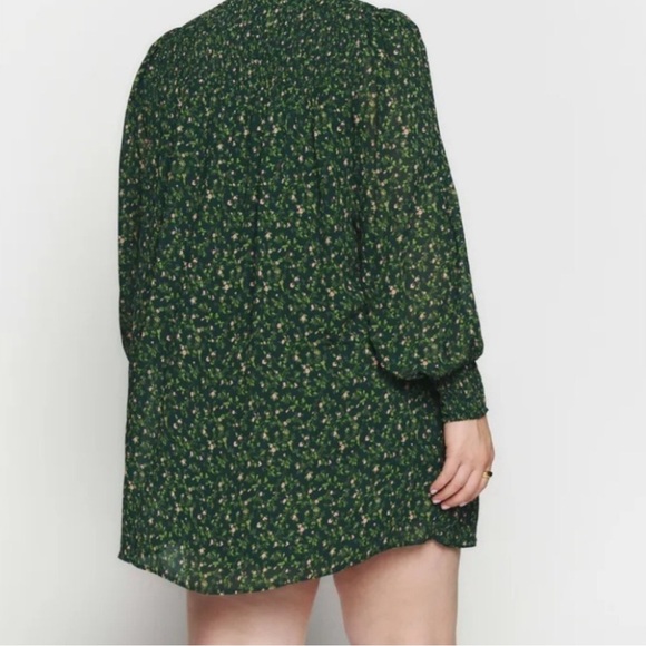 Reformation NWT Brandi Dress Green Floral Smocked ES Coriander 2X Plus New - Picture 3 of 6